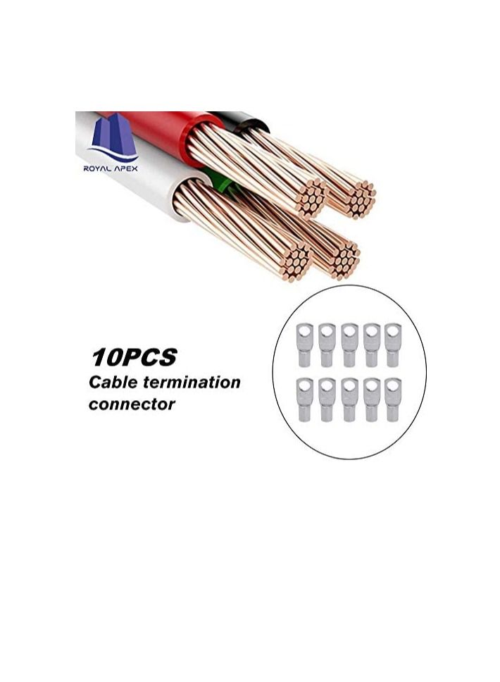 Copper Cable Lugs 10Pcs Set Wire Terminals Connector Cable lugs Ring Battery SC Terminals for Marine Solar Automotive Electric Home Applications etc. Hole Size 8mm Cable Size 25mm - Image 1