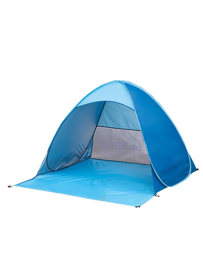 Generic 2-person portable outdoor beach tent, automatic pop-up anti-ultraviolet beach tent, blue  - Image 1