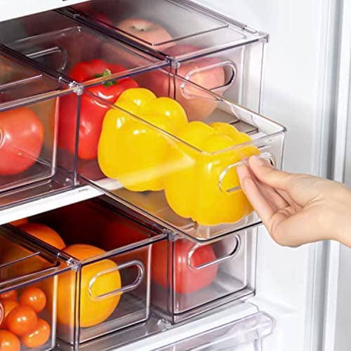 LALASTAR 2 Pack Fridge Organizer with Pull-out Drawer, Stackable Freezer Organizer Bin, Pantry Organization and Storage, BPA Free, 3.17QT - Image 1