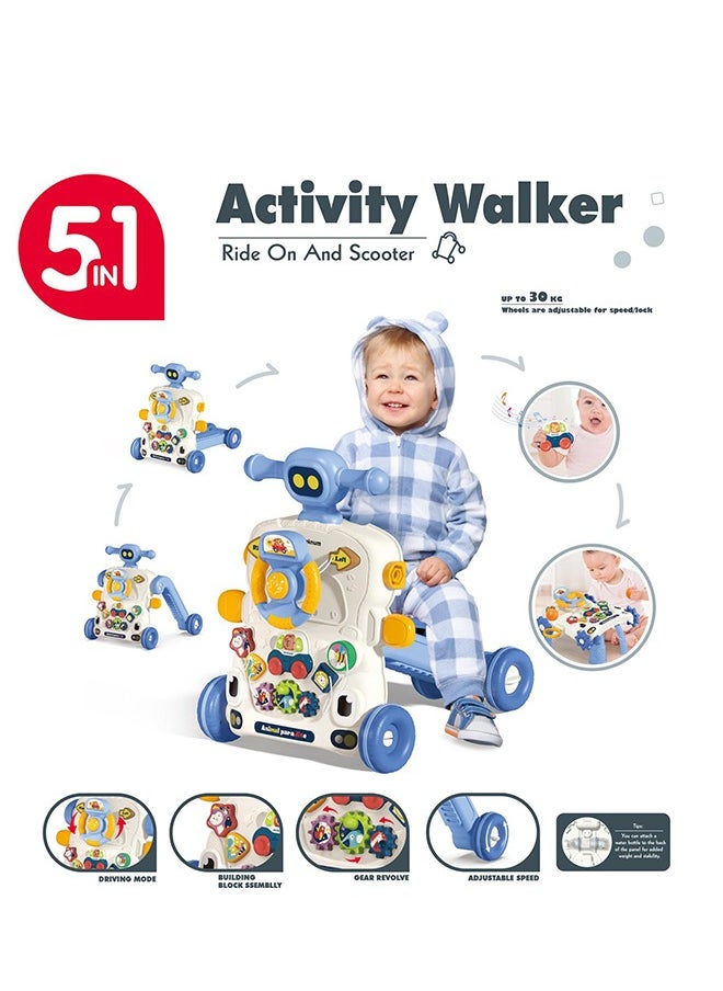 5 in 1 Baby Walker, Learning Table Mode, Game Panel Mode, Scooter Mode, Roller Coaster Mode With Musical keyboard - Blue - pzsku/ZA1EEF66BDD43369E5A1CZ/45/_/1701670387/5e9055cd-4592-400b-acad-d3505ab03087