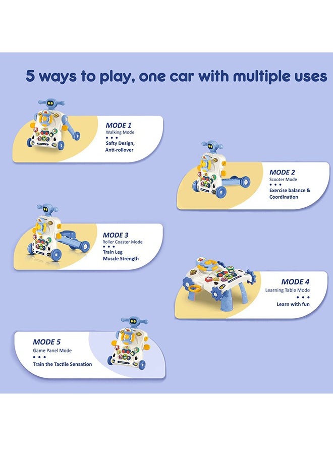 5 in 1 Baby Walker, Learning Table Mode, Game Panel Mode, Scooter Mode, Roller Coaster Mode With Musical keyboard - Blue - pzsku/ZA1EEF66BDD43369E5A1CZ/45/_/1701670408/2d7b8351-298c-4bdd-a98f-27e9fe6b031a