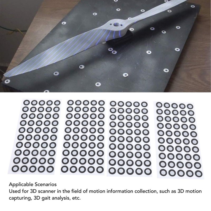 3D Scanning Reflective Markers 500 Pcs 6mm ID 10mm OD Adhesive Reusable Sunproof Foils For Capture - Image 4
