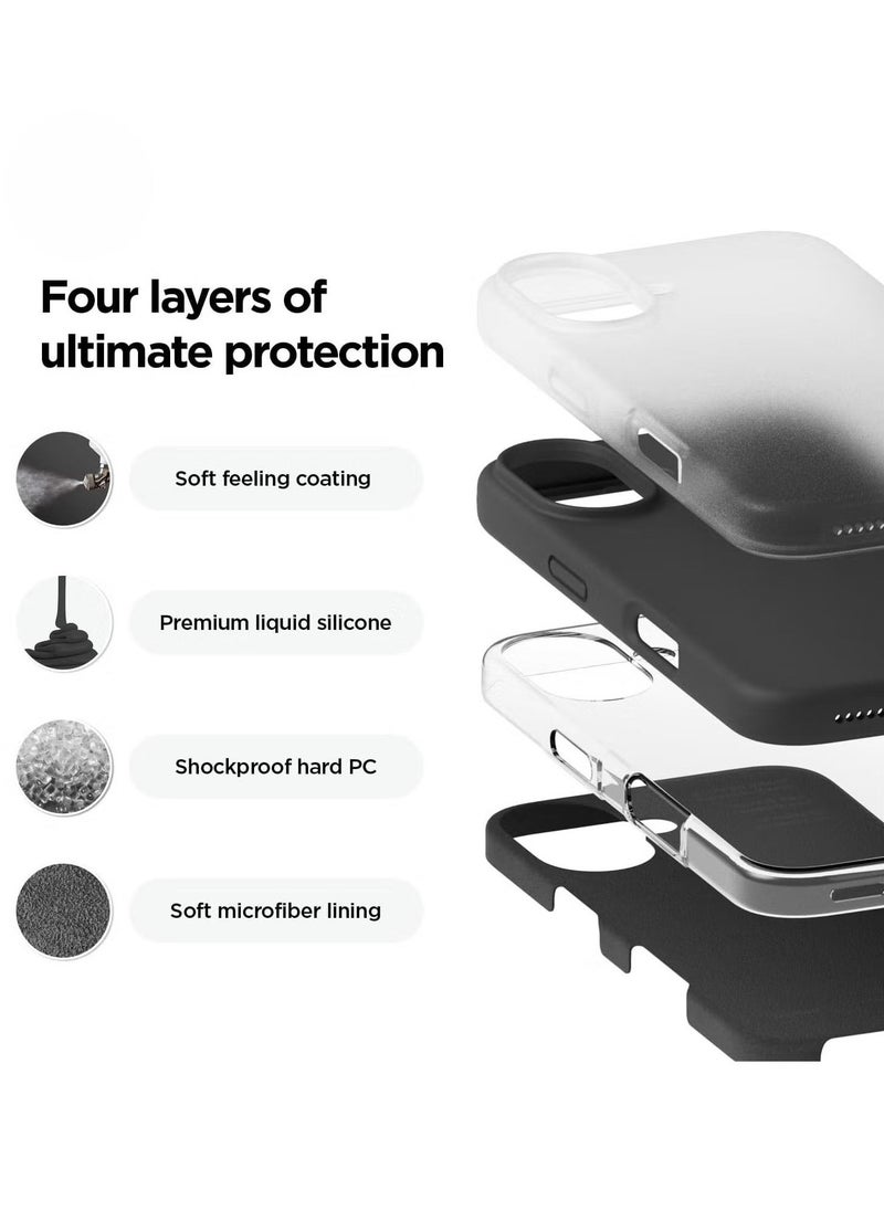 Raxoom Liquid Silicone Case for iPhone 16 Plus â€“ Black, Full Body Protection, Shockproof, Slim Design with Anti-Scratch Soft Microfiber Lining - Image 3