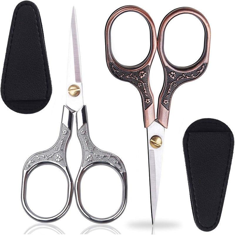 KISTARCH Small Sharp Scissors for Hair Cutting, Beard, Eyebrow, Nose, Facial Hair, Beauty | Sewing Trimming Scissors for Embroidery, Yarn Fabric, Thread, Craft & Crochet - Image 1