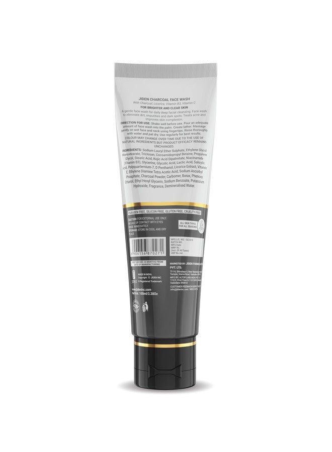 JIDEN Charcoal Face Wash–100ml, Licorice Extracts Niacinamide Face Wash for Brighter/Clear Skin, Vitamin C Face Cleanser for Men/Women–Helps to Reduce Dark Spots/Blackheads, Suitable to All Skin Types - Image 5