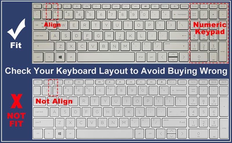 MUBUY-GOL غطاء لوحة مفاتيح لجهاز HP Pavilion 15.6 بوصة، HP Pavilion 15t 15z 15-eg 15-eh/er 15t-eg300/eg200/eg000 15z-eh200/eh300 15-eg3097nr 15-eg2531la 15-eg0073cl eg0070wm 15-eg3053cl 15-eg2153cl 15-eh1070wm eg3055cl - Image 2