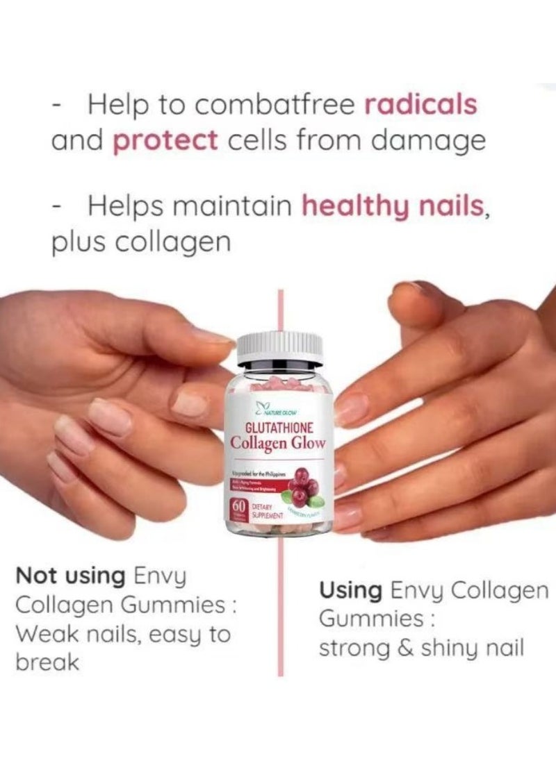 NATURE GLOW - Collagen Glow Anti Aging Skin Whitening Vitamins Cranberry flavor - Image 1
