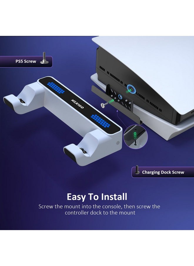 NEXIGO - Ps5 Charging Dock Kit For Horizontal Ps5 And Ps5 Slim, Dual Charging Station Compatible With Ps5 & Edge Controllers, Stable Dock With Led Charging Indicator - Image 1