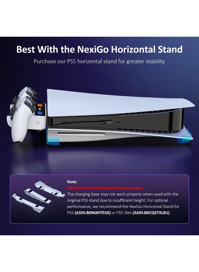 NEXIGO - Ps5 Charging Dock Kit For Horizontal Ps5 And Ps5 Slim, Dual Charging Station Compatible With Ps5 & Edge Controllers, Stable Dock With Led Charging Indicator - Image 1