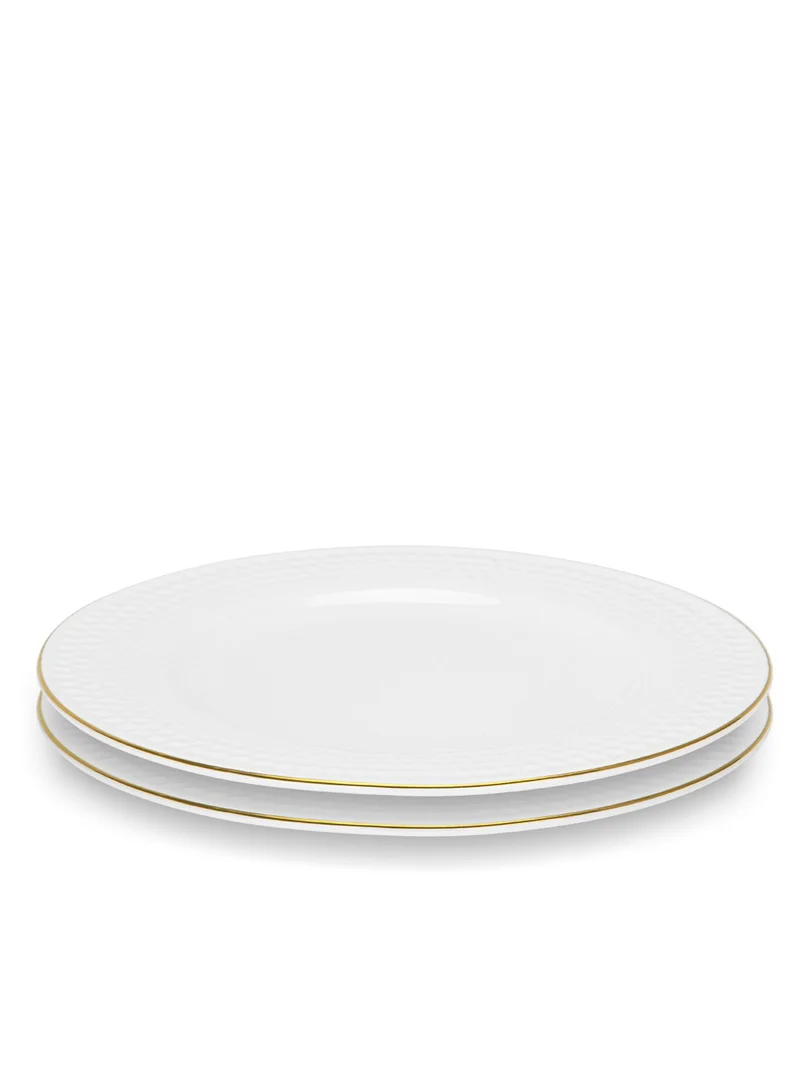 Fissman White 2-Piece Plates 20cm, Noemi Series Porcelain  | Best Price UAE
