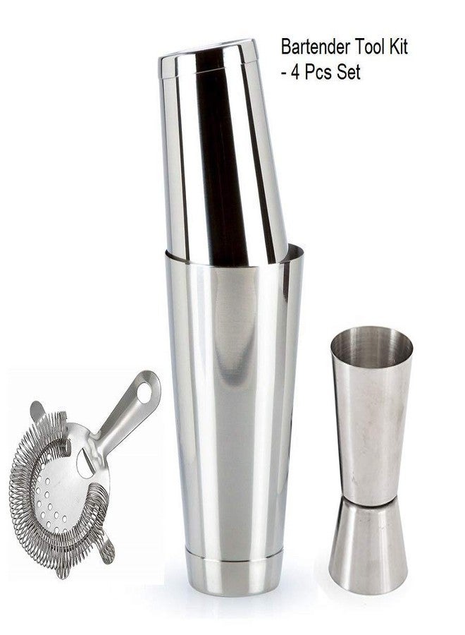 THW® Professional Boston Shaker Set - 4 Pcs Cocktail Maker Kit with Hawthorne Strainer & Japanese Jigger - Durable Bartending Tools for Home Bar & High Volume Bars - Image 3
