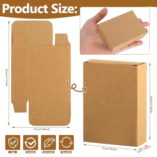 RYKOMO 100 Pack Kraft Soap Boxes 38 x 28 x 12 Inch Mini Gift Box for Homemade Soap Bakery Candy Cookies Packaging - Image 3