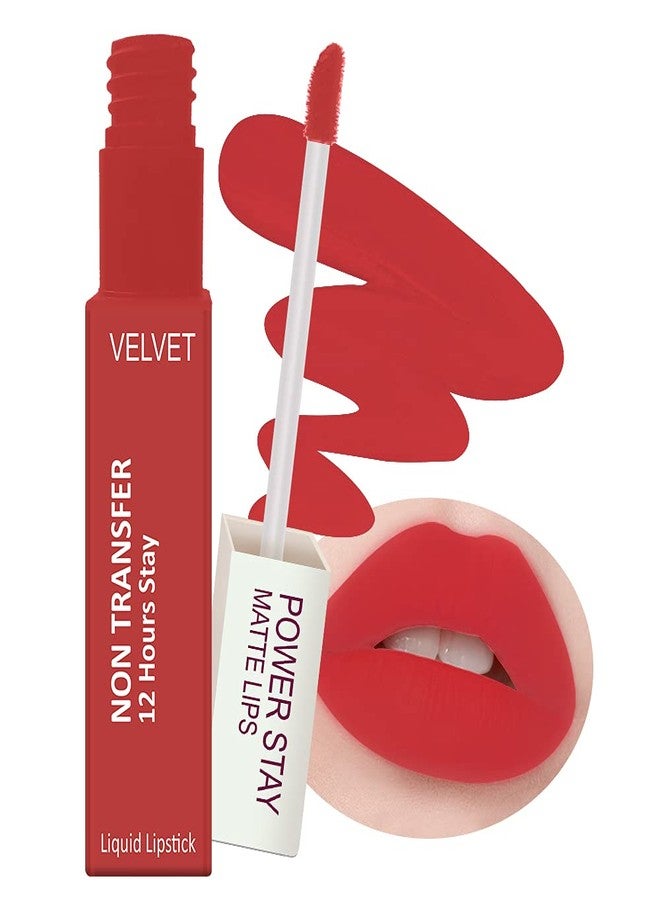 فور فور مجموعة أحمر شفاه FORFOR® Power Stay Long Last Matte المكونة من 3 قطع - مقاومة للماء (تدوم 12 ساعة) (لون عنابي للعرائس، أحمر حلوى، أحمر نابض بالحياة، عبوة من 3 قطع) - Image 3