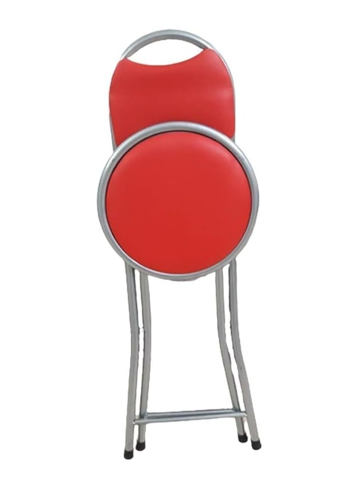bunca Red metal foldable chair for trips and prayers bunca brand - Image 2