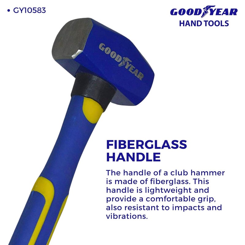 Good Year مطرقة نادي معدنية مع مقبض (فضي) (GY-10583) - Image 5