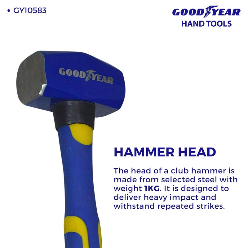 Good Year مطرقة نادي معدنية مع مقبض (فضي) (GY-10583) - Image 3