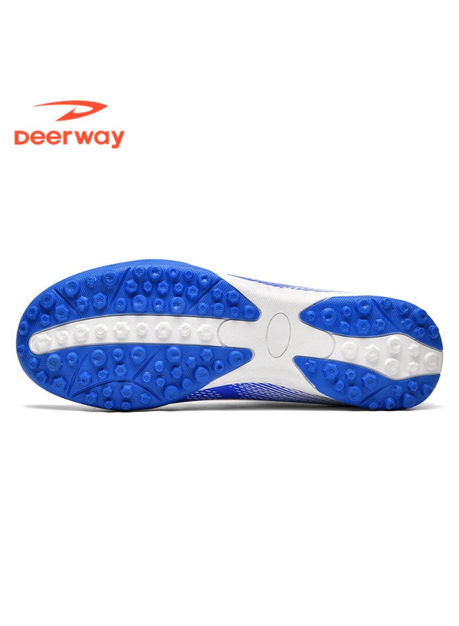 Deerway Adult Youth Soccer Shoes Tf Turf Non-slip Wear-resistant Match Shoes White Blue Tf Turf Studs Size 44 - Image 4