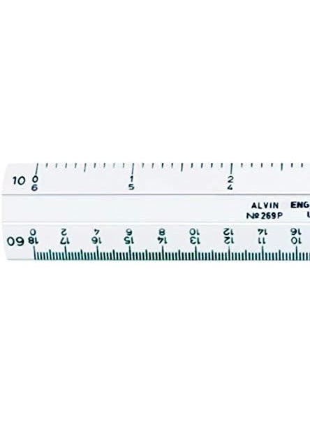 Alvin ALVIN 269P Flat Engineer Scale Multipurpose Drafting Ruler for Drawing Planning and Design High Impact Plastic  6 Inches  - Image 3
