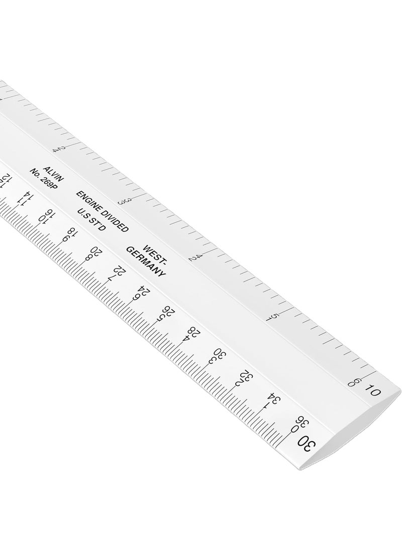 Alvin ALVIN 269P Flat Engineer Scale Multipurpose Drafting Ruler for Drawing Planning and Design High Impact Plastic  6 Inches  - Image 2