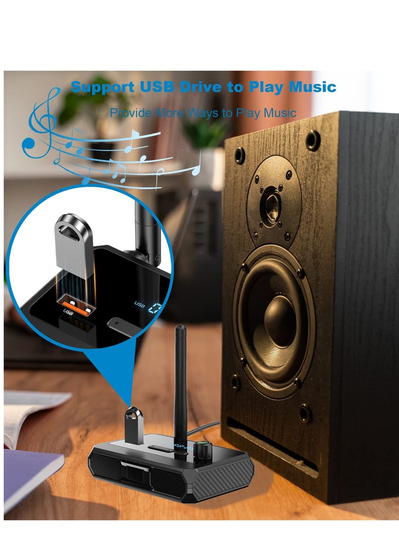 SYOSI Bluetooth Audio Adapter Transmitter Receiver - Bluetooth 5.1 Transmitter Receiver for TV Home Stereo Bluetooth Adapter for Receiver Wireless Audio Adapter with Low Latency RCA AUX 3.5mm - Image 3