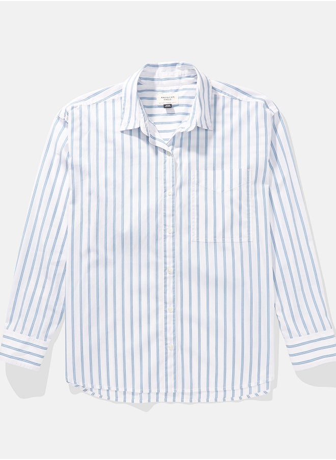 American Eagle Striped Long Sleeve Button Down Shirt  - Image 4