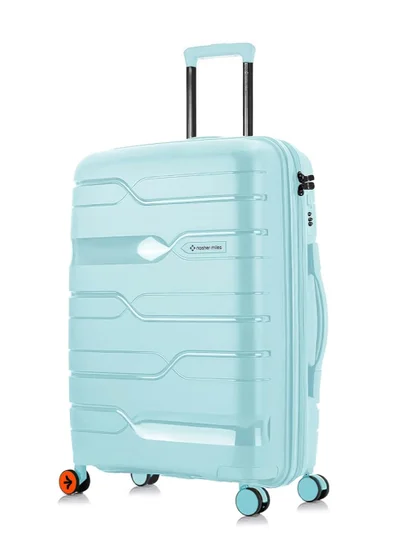 nasher miles Nasher Miles Paris Hard-Sided Polypropylene Check-in Luggage 28 inch | 75cm | 8 Wheels Large Trolley Bag for Travel | Suitcase (Pastel Green)