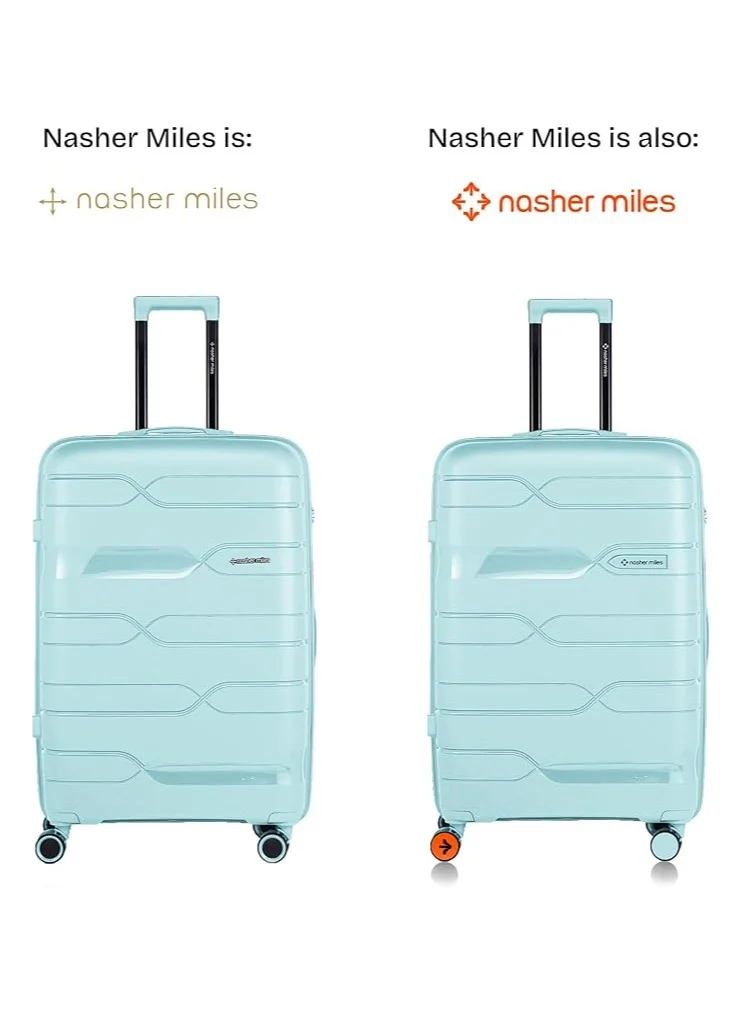 nasher miles Nasher Miles Paris Hard-Sided Polypropylene Check-in Luggage 28 inch | 75cm | 8 Wheels Large Trolley Bag for Travel | Suitcase (Pastel Green)