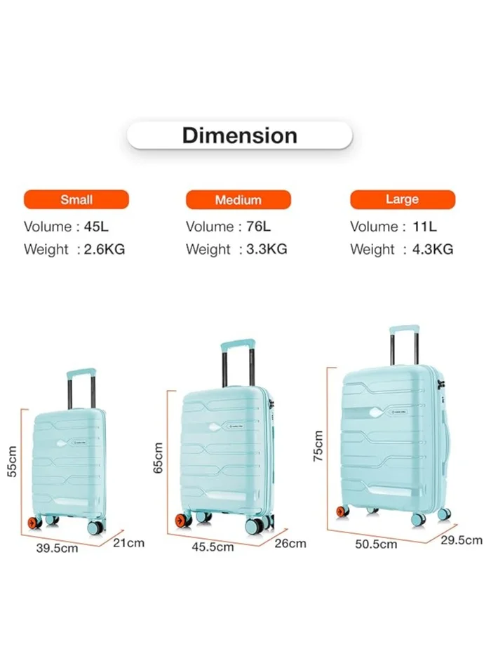 nasher miles Nasher Miles Paris Hard-Sided Polypropylene Check-in Luggage 28 inch | 75cm | 8 Wheels Large Trolley Bag for Travel | Suitcase (Pastel Green)
