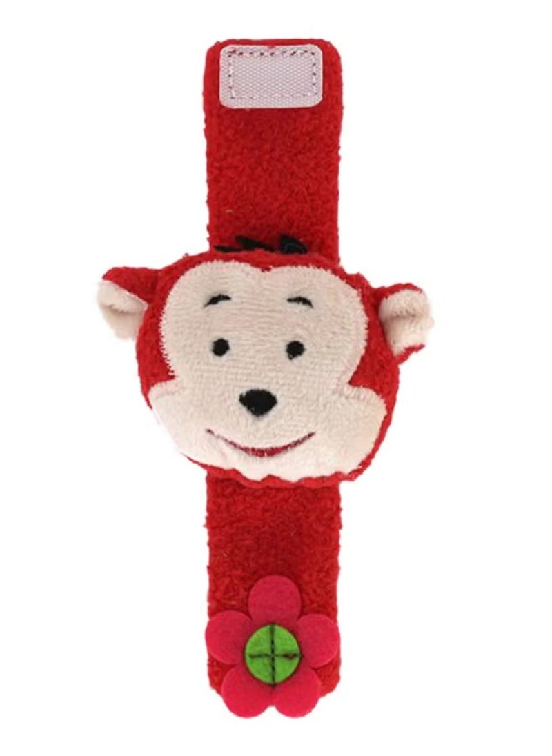 High-quality cartoon plush monkey baby rattle toy, soft and comfortable, made of safe material, wristband design, an enlightenment and educational baby toy, suitable for newborns and babies to grasp and play.