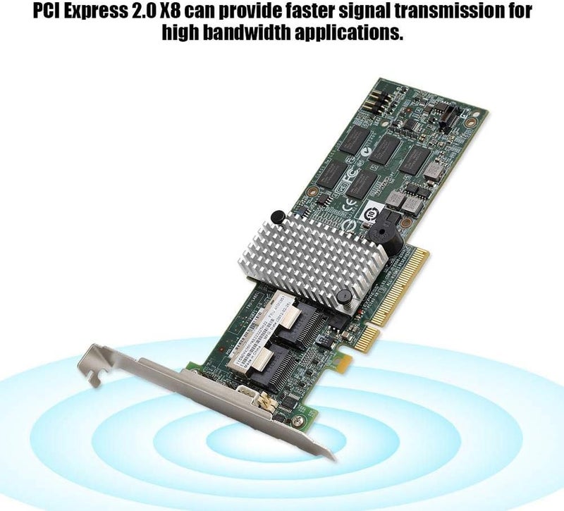 بطاقة مصفوفة SATA/SAS، من نوع PCI-E X8، سرعة 6 جيجابت في الثانية، تحتوي على منافذ SATA وSAS داخلية، وتعمل كبطاقة تحكم RAID لأجهزة LSI 9260 8i وM5015 46M0851. - Image 2