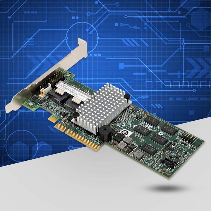 بطاقة مصفوفة SATA/SAS، من نوع PCI-E X8، سرعة 6 جيجابت في الثانية، تحتوي على منافذ SATA وSAS داخلية، وتعمل كبطاقة تحكم RAID لأجهزة LSI 9260 8i وM5015 46M0851. - Image 4