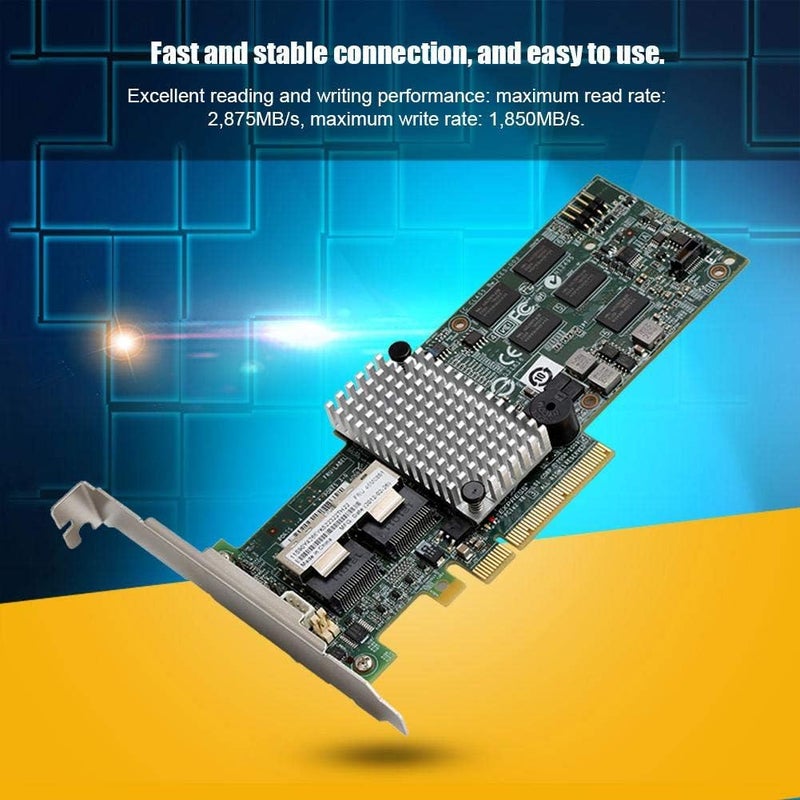بطاقة مصفوفة SATA/SAS، من نوع PCI-E X8، سرعة 6 جيجابت في الثانية، تحتوي على منافذ SATA وSAS داخلية، وتعمل كبطاقة تحكم RAID لأجهزة LSI 9260 8i وM5015 46M0851. - Image 3
