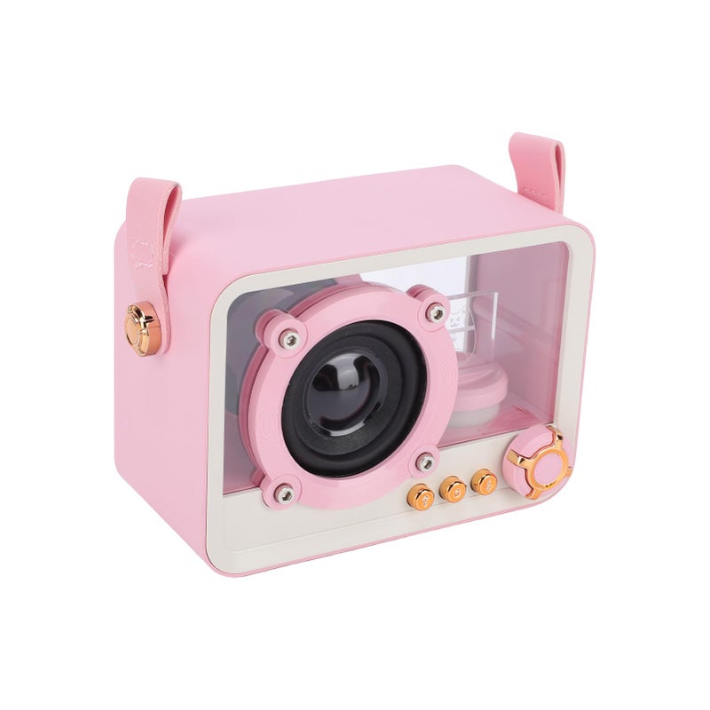 آلة كاريوكي محمولة مع ميكروفون لاسلكي باللون الوردي لحفلات المنزل والسفر في الهواء الطلق - Image 5