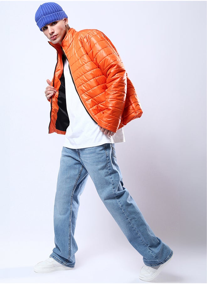 RAVIN - Orange Long Sleeves Coziness Quilted Jacket - Image 1