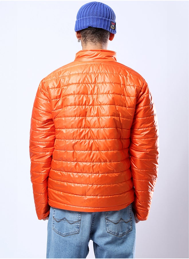 RAVIN - Orange Long Sleeves Coziness Quilted Jacket - Image 1