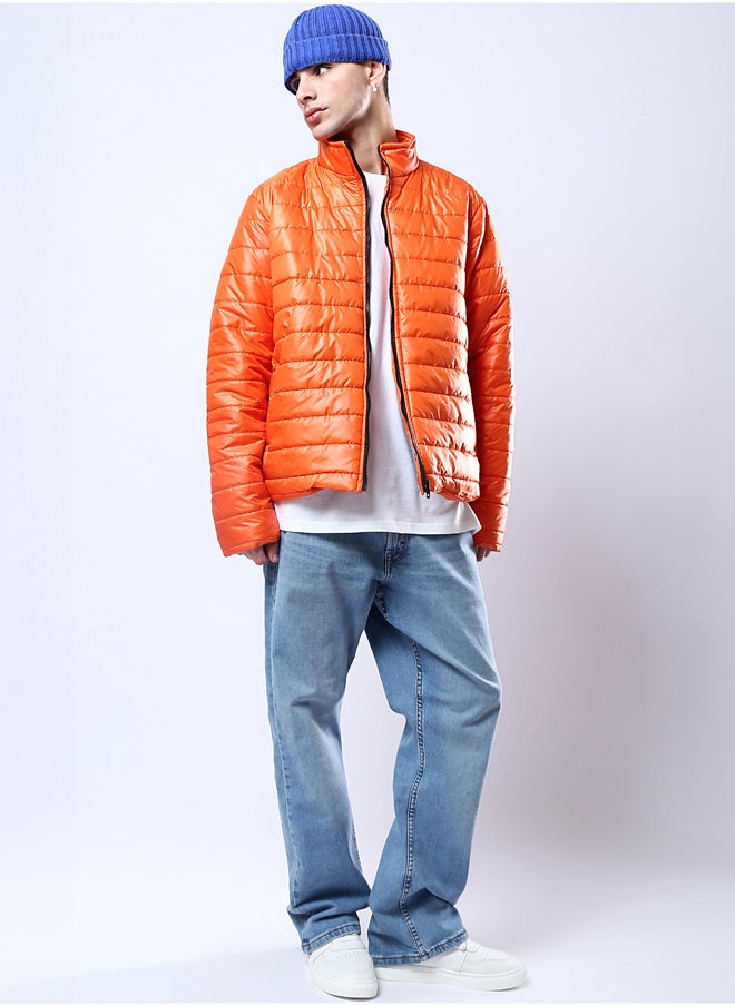 RAVIN - Orange Long Sleeves Coziness Quilted Jacket - Image 1