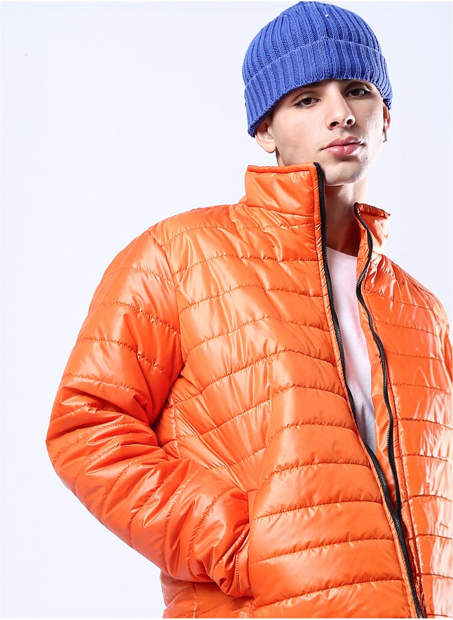 RAVIN - Orange Long Sleeves Coziness Quilted Jacket - Image 1