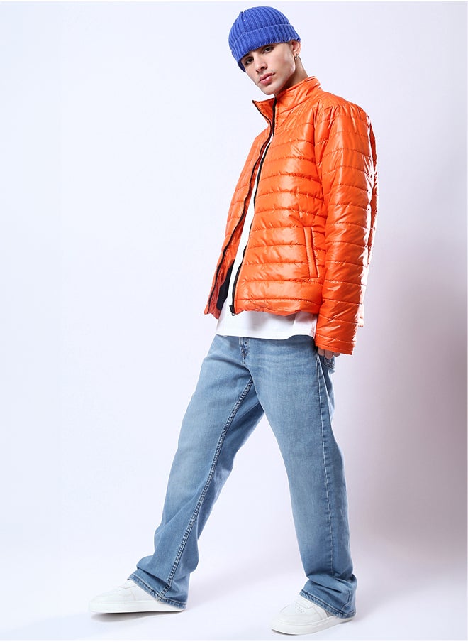 RAVIN - Orange Long Sleeves Coziness Quilted Jacket - Image 1