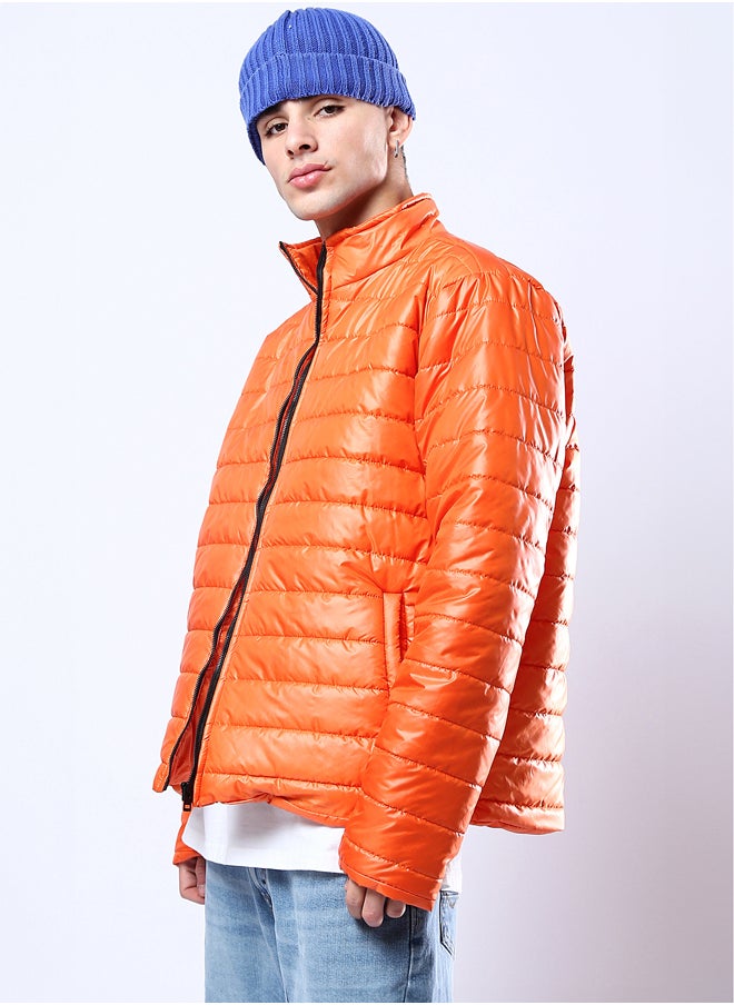 RAVIN - Orange Long Sleeves Coziness Quilted Jacket - Image 1
