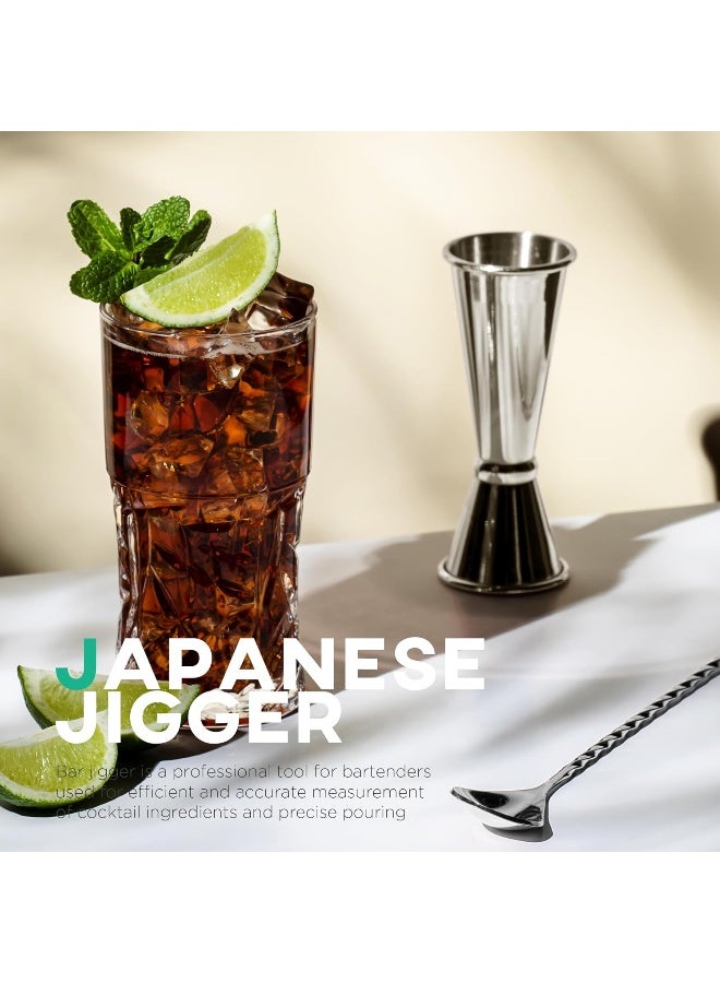 Homestia Double Cocktail Jigger Japanese Style Stainless Steel Bar Measuring Jigger 1 & 2 oz  - Image 2