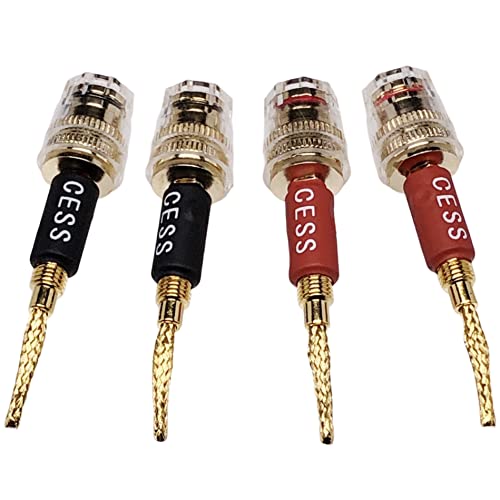 CNCESS CESS-220 Pin Banana Plug to 4mm Female Banana Jack/Speaker Wire, 4 Pack (Braided-Type to 4mm) - Image 5
