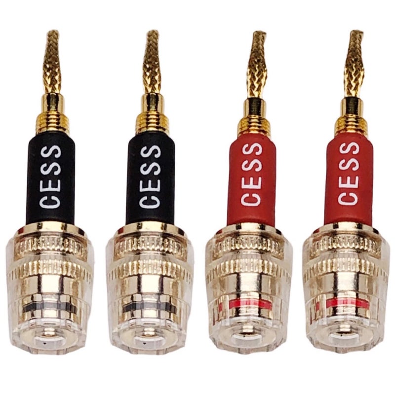 CNCESS CESS-220 Pin Banana Plug to 4mm Female Banana Jack/Speaker Wire, 4 Pack (Braided-Type to 4mm) - Image 4