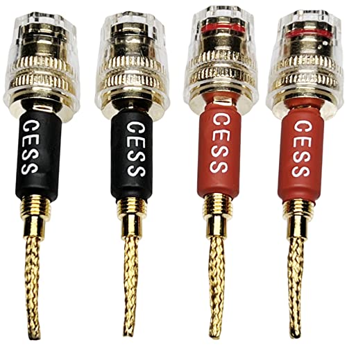 CNCESS CESS-220 Pin Banana Plug to 4mm Female Banana Jack/Speaker Wire, 4 Pack (Braided-Type to 4mm) - Image 3