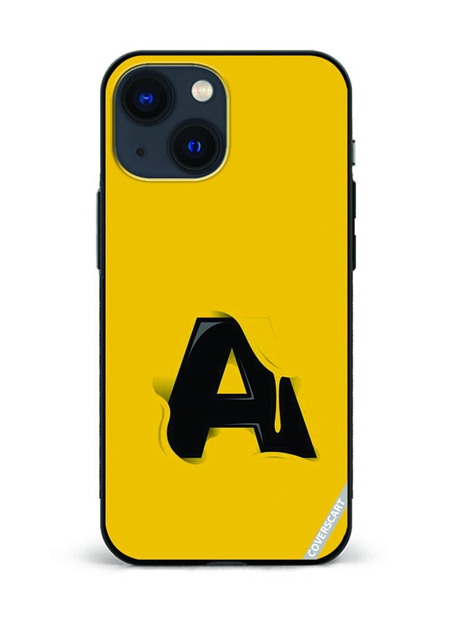 COVERSCART Protective Case Cover For Apple iPhone 13 Mini Letter A Design Yellow