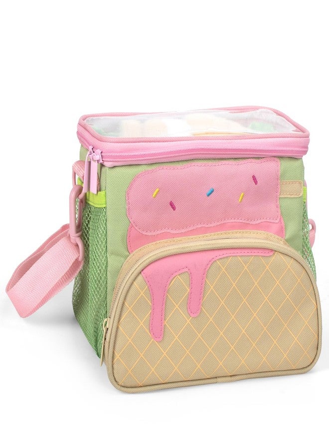 rolovee Kids Bike Basket Front 2-in-1 Boys & Girls Bike Basket Ice Cream Design Tool-Free Install 600D Nylon Shoulder Bag Convertible Handlebar Bag & Crossbody Purse for Kids Bicycle/Ebike/Knee Scooter - Image 2