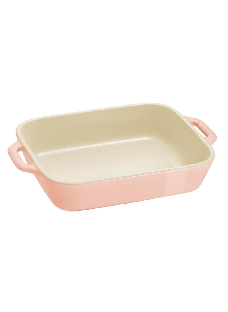 STAUB Stoneware Gratins Ceramic 2-pc Rectangular Baking Dish Set-Macaron Pastel Pink - Image 2