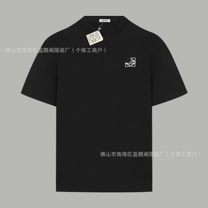 High-End Version Loe Classic Embroidered Logo Unisex Couple Print Loose Pullover Short-Sleeve T-Shirt - Image 4