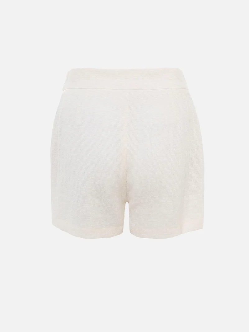 Lichi  Mini shorts in textured fabric with waist pleats for Women | Best Price UAE
