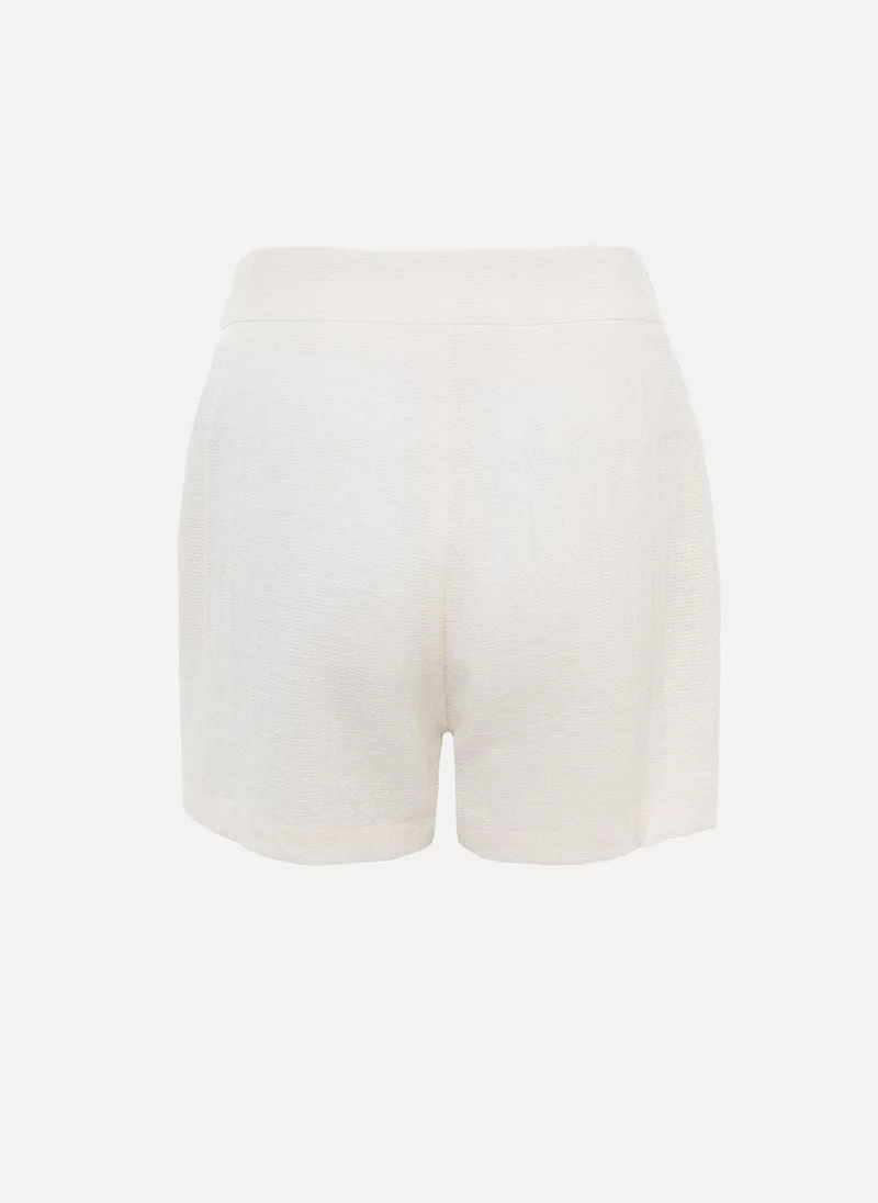 Lichi  Mini shorts in textured fabric with waist pleats for Women | Best Price UAE