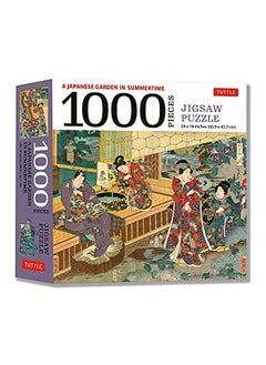 A Japanese Garden In Summertime  1000 Piece Jigsaw Puzzle  A Scene From The Tale Of Genji Woodblock Print Finished Size 24 In X 18 In